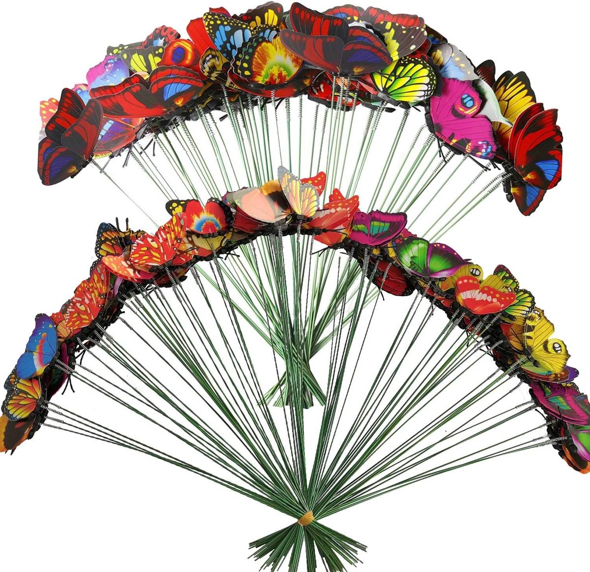 Tuinvlinders - Meerkleurig - Groot en Klein - Waterdicht PVC en Kunststof - Voor Tuindecoratie