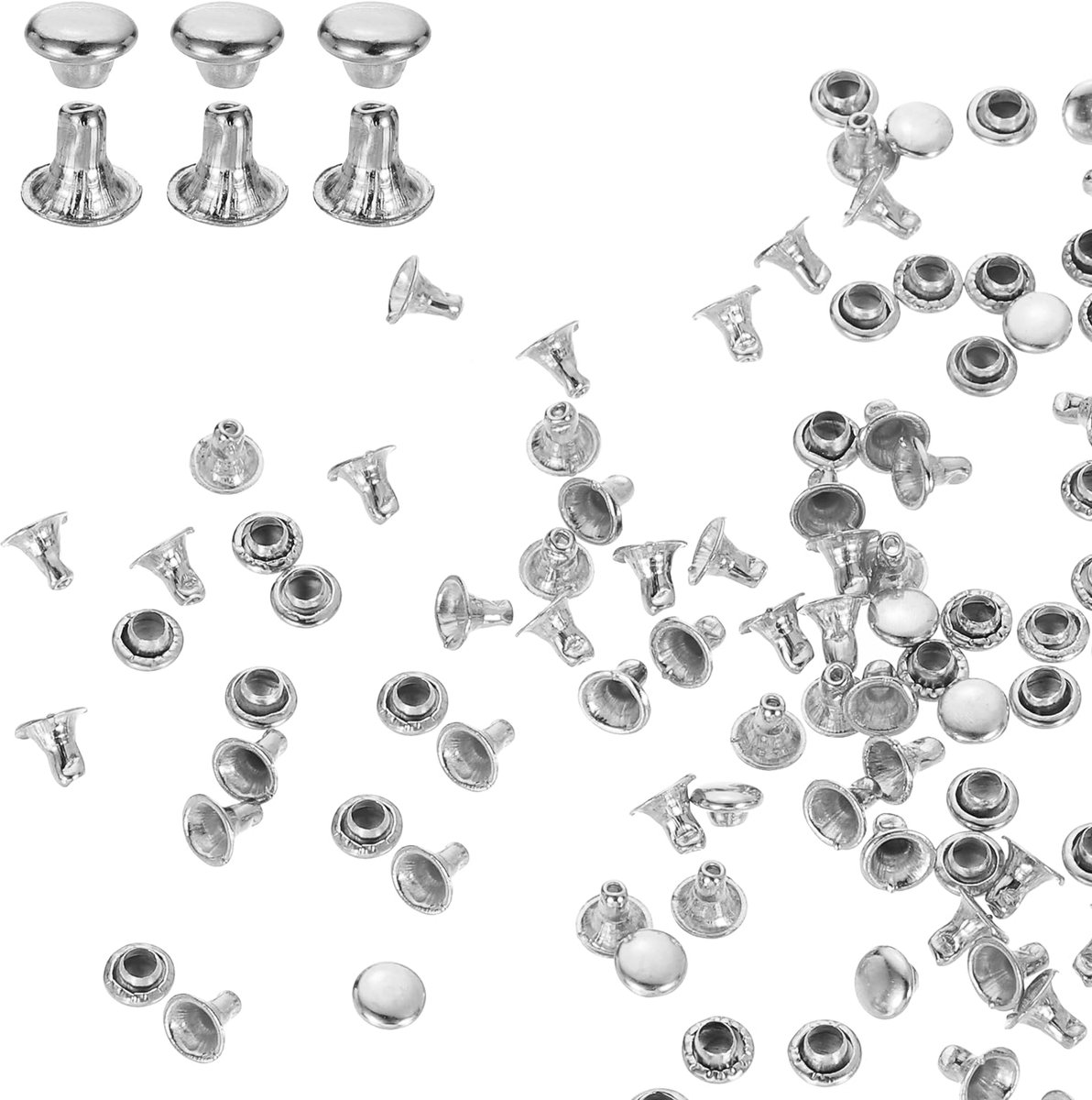100 Sets 4mm Metalen Nieten voor DIY en Lederbewerking