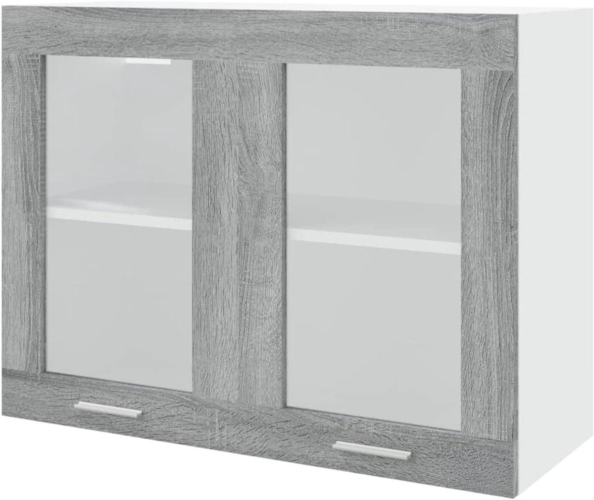 Hangkast Keuken - Muurkast Keukenblok - Keuken Organiseren - Vochtbestendig Materiaal - 80 x 31 x 60 cm - Grijs Sonoma