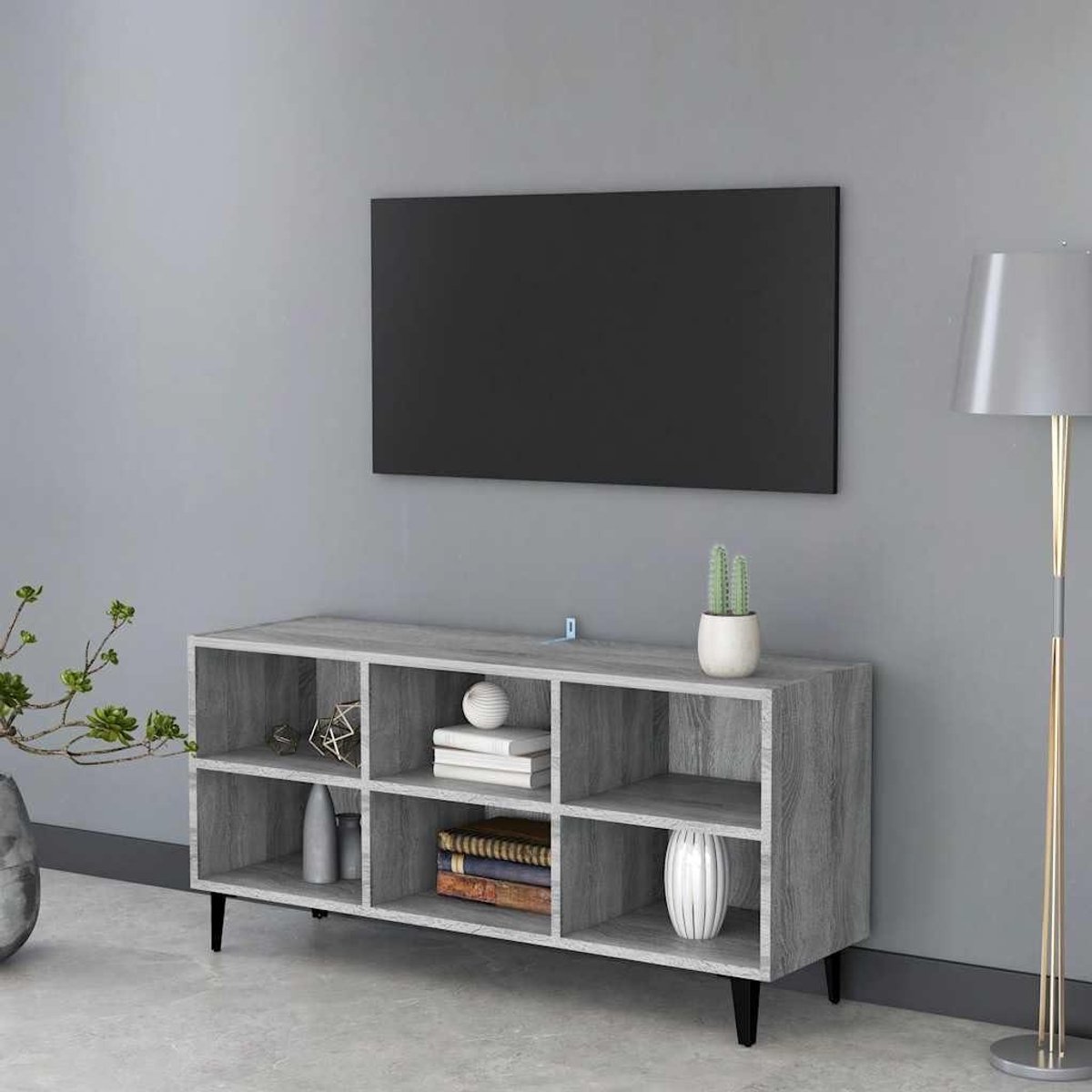 TV-meubel - Tv-kast Dressoir - Woonkamer Opbergen - Metalen Poten - 1035 cm - Grijs