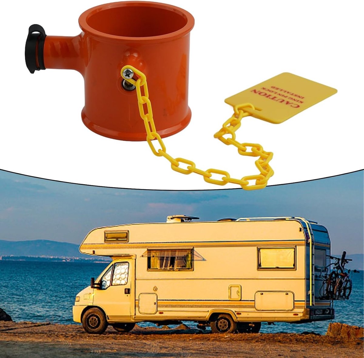 King Pin Lock - Aanhanger Slot - Voertuig Beveiligen - Visuele Diefstalafschrikking - 7.4 cm Binnendiameter - Oranje — cadeau in Cadeau-ideeën - foto 4