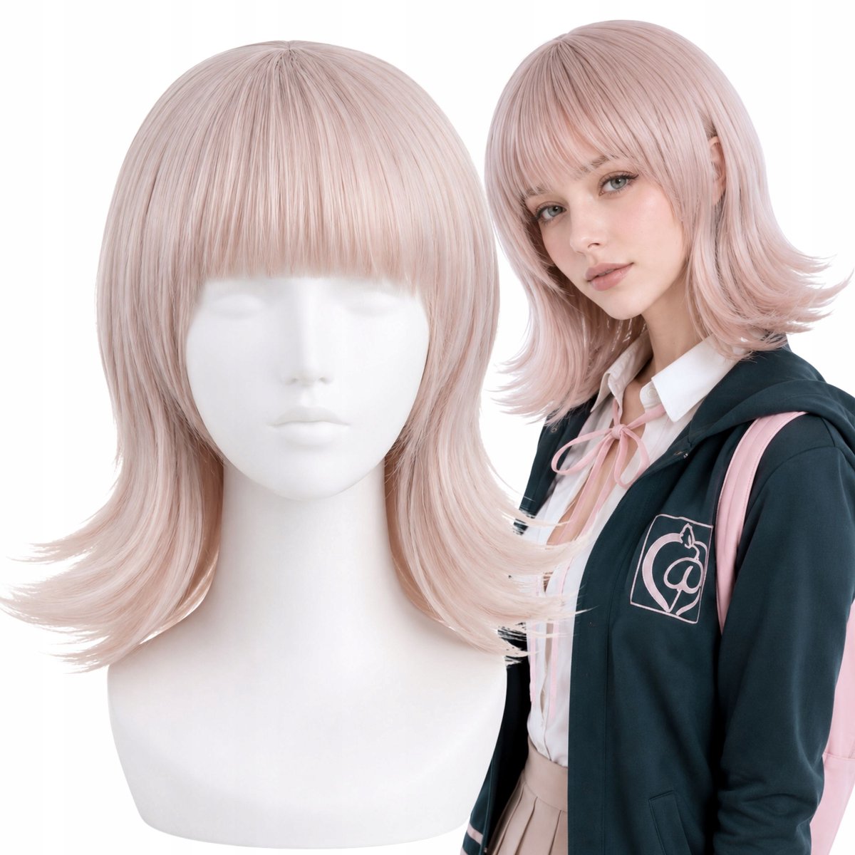 Roze Cosplay Pruik met Pony - Kort, Stijlvol & Comfortabel