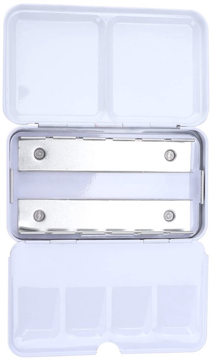 Verfpalet Draagbaar - Opvouwbaar - Kunstenaarsdoos - Mengvakken - IJzer - 12 x 7 x 2 cm - Verfdoos
