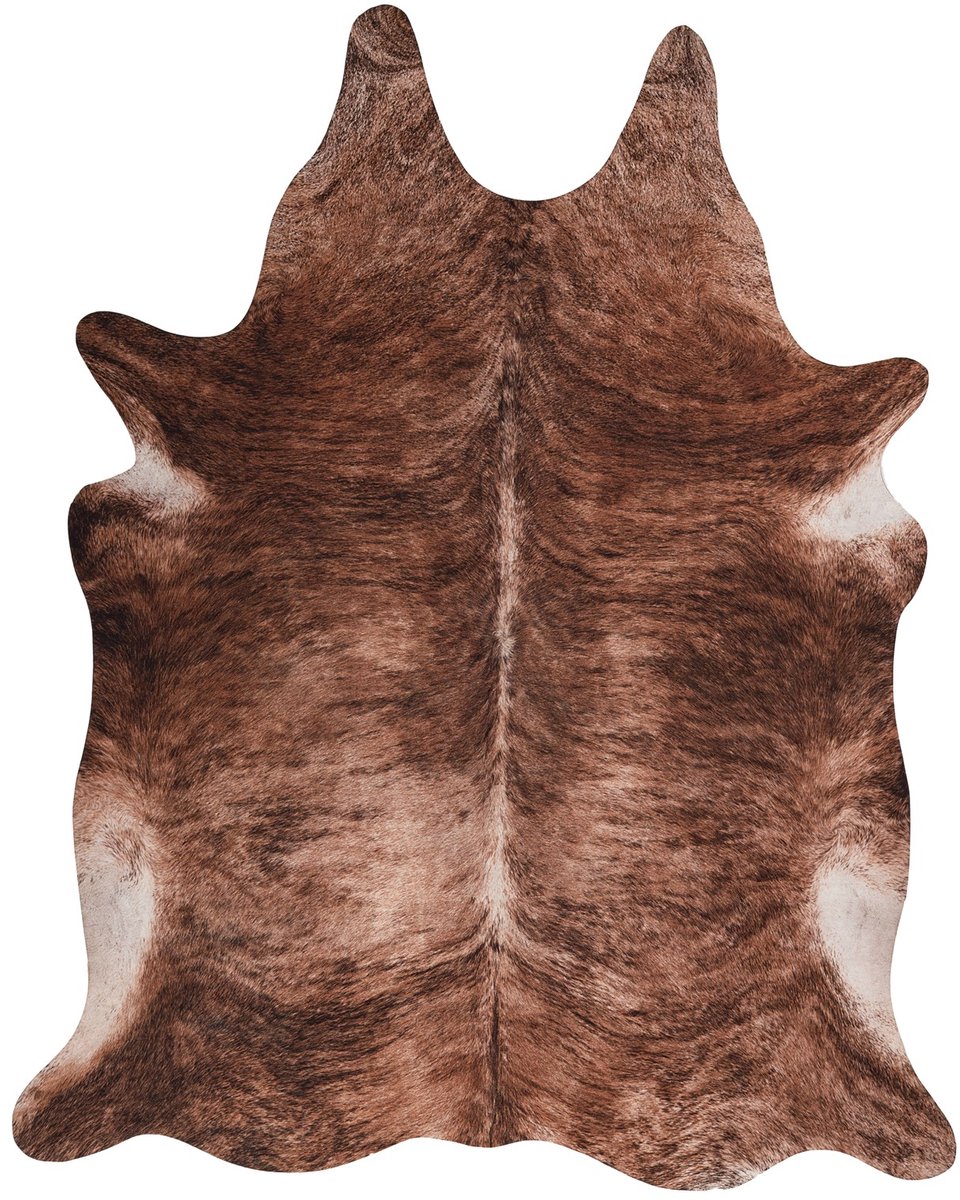 Padiro vlakgeweven vloerkleed 155 x 190 cm - bruin - karaktervolle dierenprint - van polyester