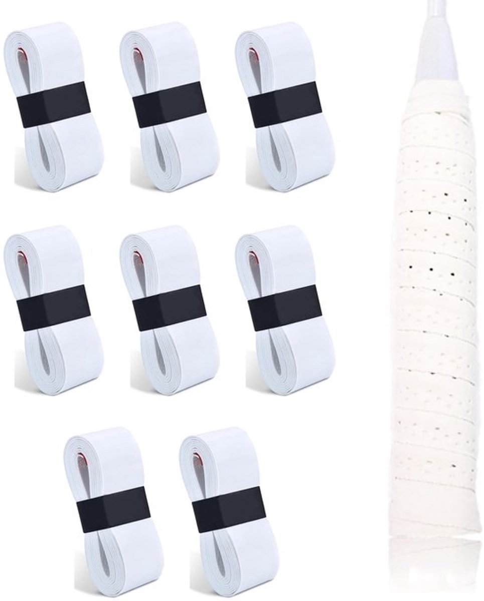 Tennisgrepen 8-delige set - Zelfklevende Gripband - Antislip Gripband - Zweetabsorberend - PU Materiaal - 110 × 2,5 × 0,07 cm