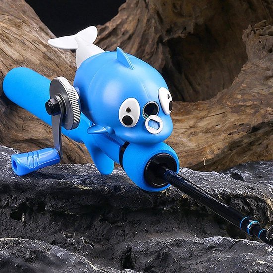 Kinder Vishengel - Jeugd Hengel - Vissen Leren - Ingebouwd Gesloten Molentje - 1.2 meter - Blauw — afbeelding 3