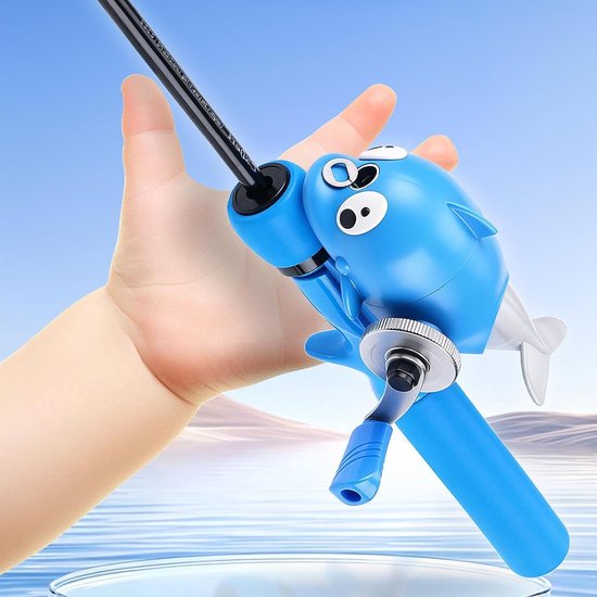 Kinder Vishengel - Jeugd Hengel - Vissen Leren - Ingebouwd Gesloten Molentje - 1.2 meter - Blauw — afbeelding 2