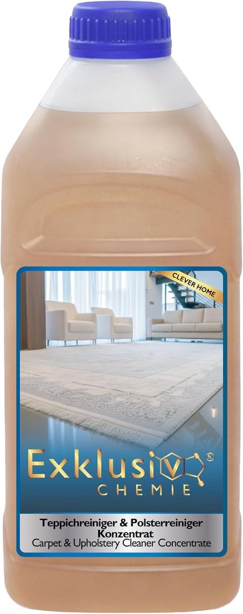 Tapijtreinigermachine - Transparant - 1 Liter - Concentraat Tapijt- en Bekledingsreiniger met Frisse Geur - Voor Huishoudelijk en Professioneel Gebruik