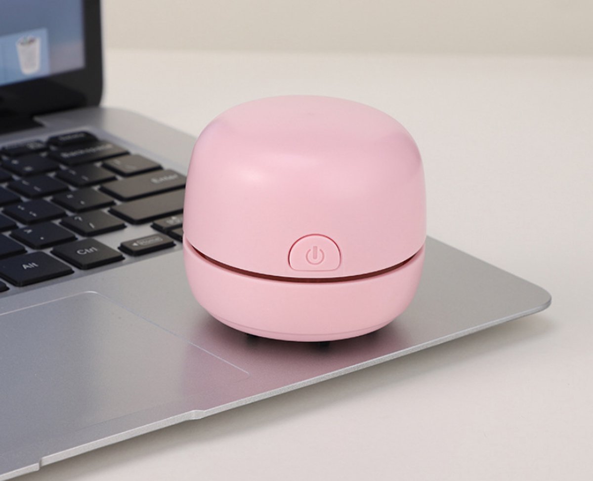 Mini Tafelstofzuiger Roze USB Oplaadbaar, Draagbare Bureaustofzuiger voor Gumrestjes, Stof, Kruimels, Computertoetsenborden en Autoreiniging