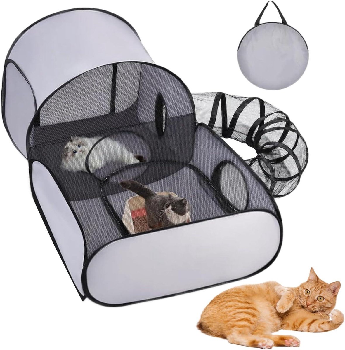 Kattenren Hondenren - Buitenren Tent - Veilig Buitenspelen - Opvouwbaar Systeem - 209 Pond - Code m