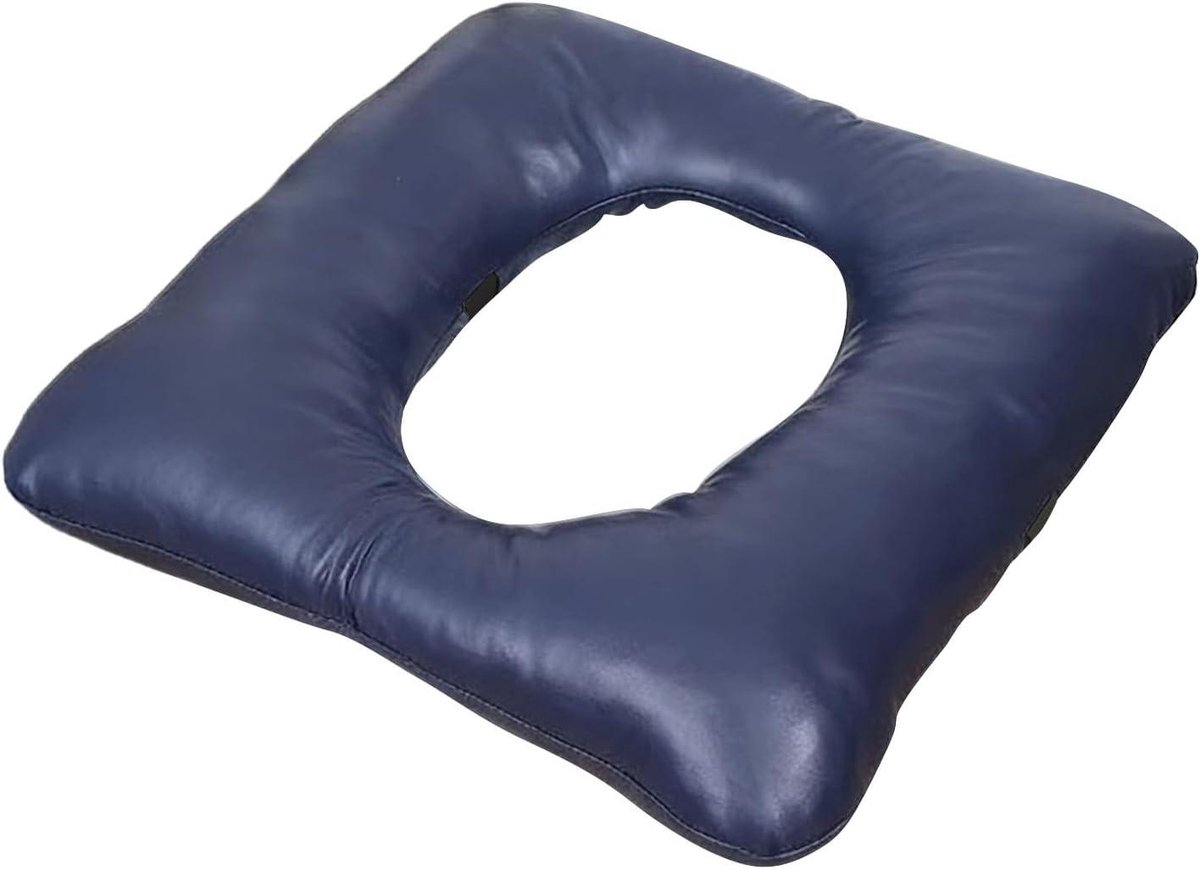Toiletverhoger - Zitverhoging Toilet - Comfortabel Zitten - Vochtbestendig PU-leer - 42 x 42 x 8 cm - Zwart