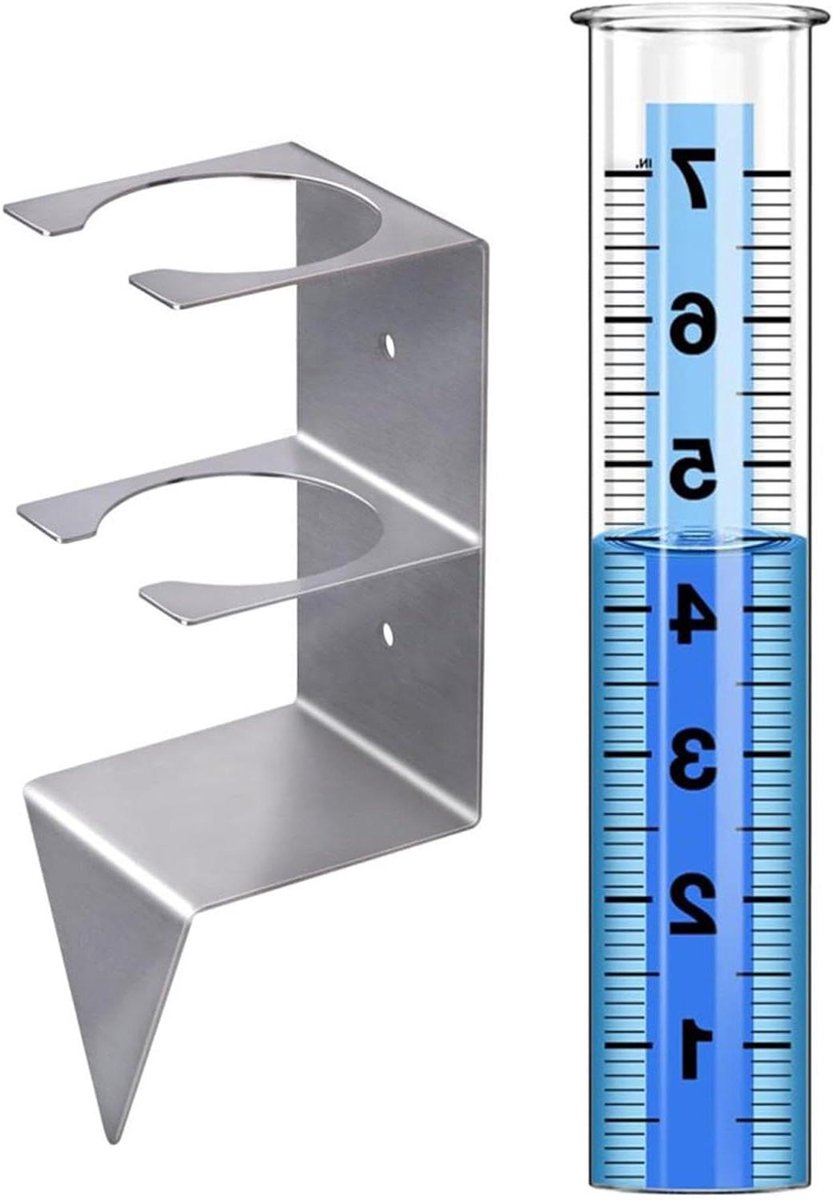 Sneeuwmeter Regenmeter - Buitenmeter Tuinmeter - Tuinonderhoud Meten - Vorstbestendig Glas - 21 cm - Transparant