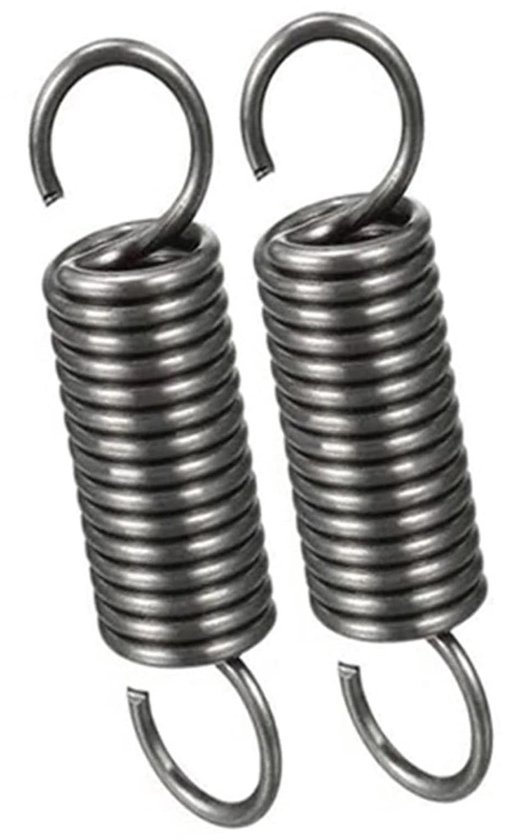 Dubbele Haak Veer - Trekveer Veren - Reparatie en Onderhoud - Roestbestendige Staalconstructie - 2.5x13x400mm - Metaalkleur
