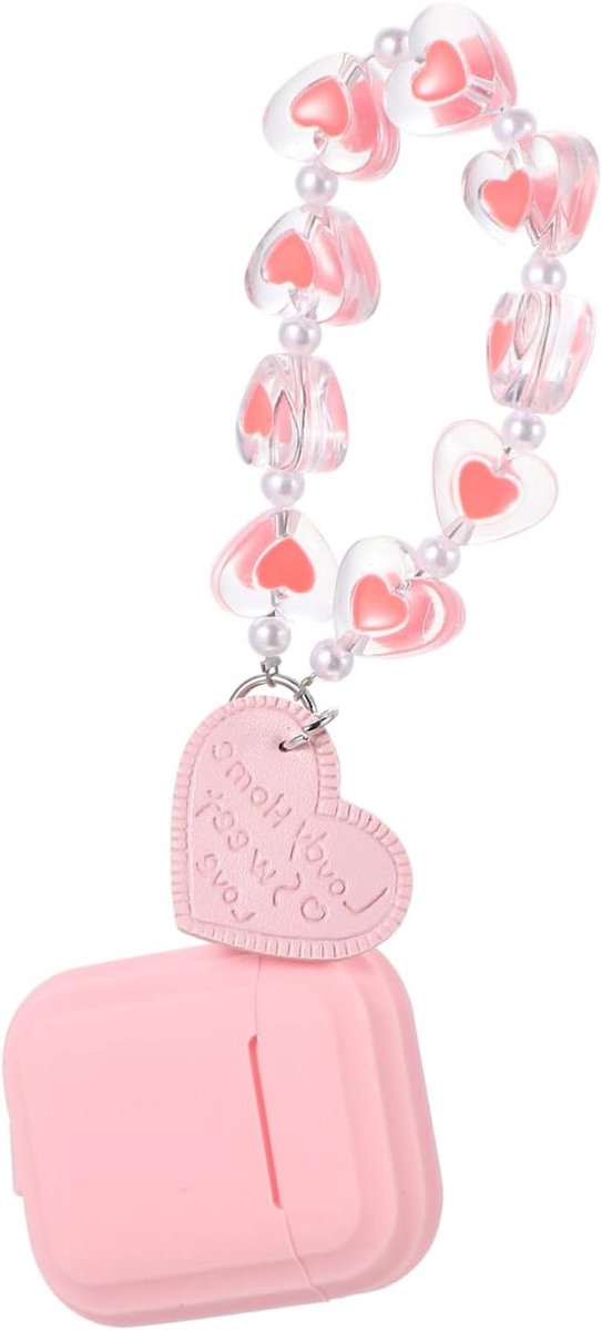 Oortelefoonhoesje - Hoesje Oordopjes - Bescherming Draadloos - Zachte Siliconen - 6 x 5 x 23 cm - Roze