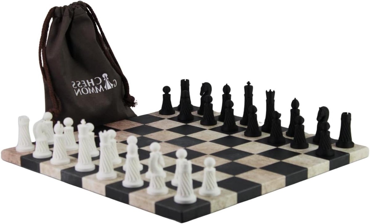 Schaakset - Strategisch spel - Luxe spelervaring - Milieuvriendelijk PLA materiaal - 37 cm bord - Zwart