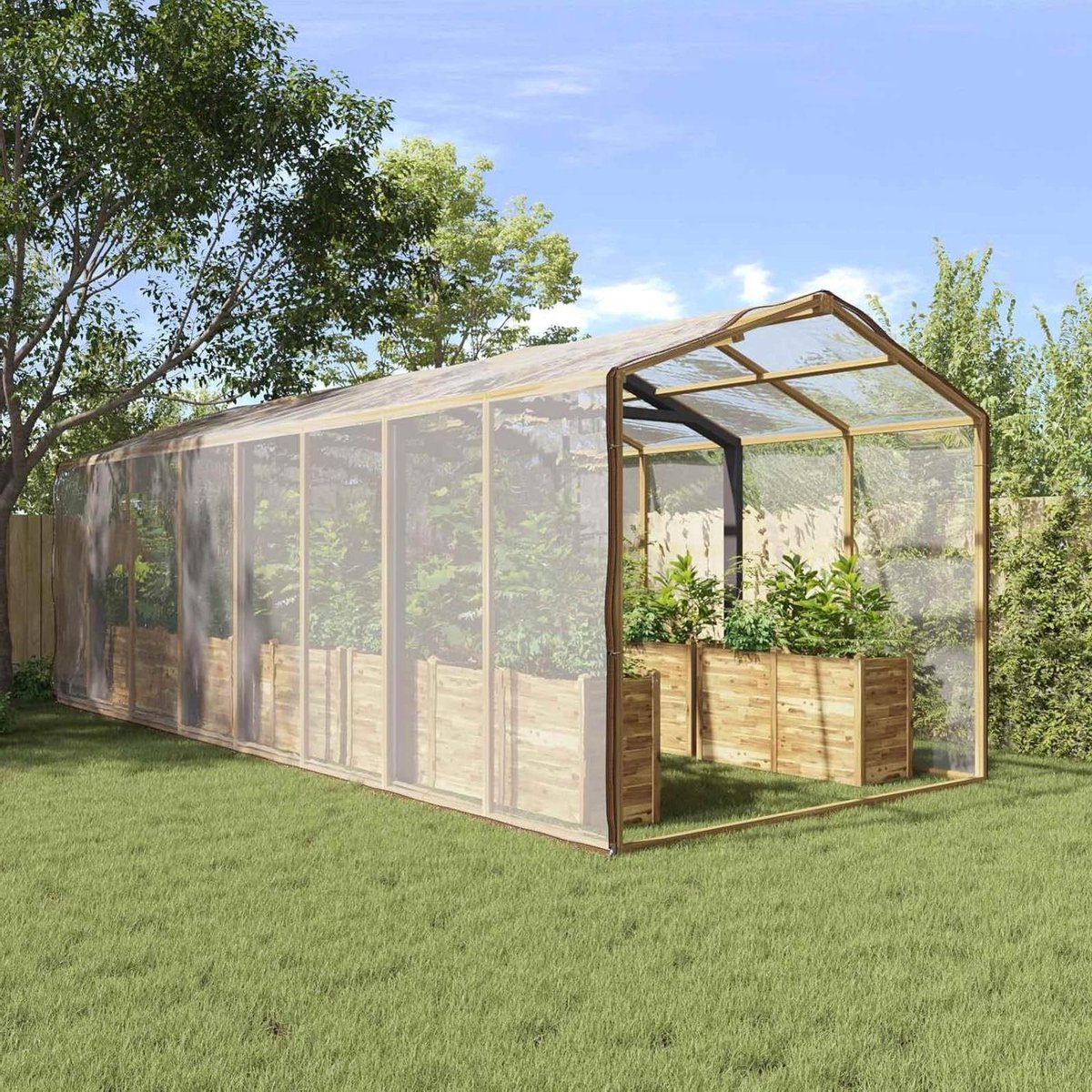 Dekzeil Polyethyleen - Afdekzeil Tuin - Bescherming Buitenruimte - Waterdicht Robuust - 6 x 8 m - Transparant