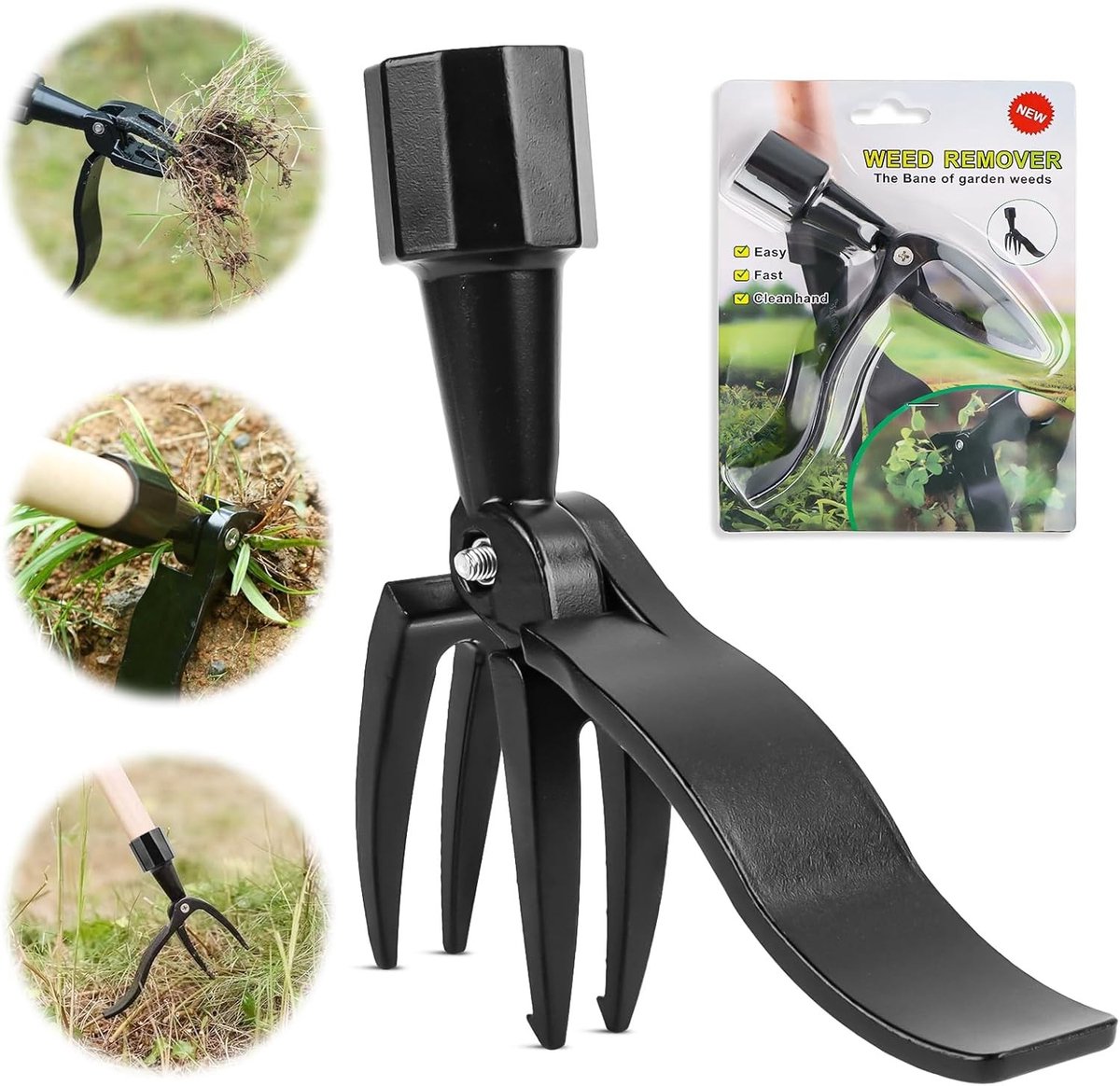 Verwijder ongewenst onkruid met deze handige staande onkruidverwijderaar, tuinhandgereedschap en wortelbestrijdingsoplossing