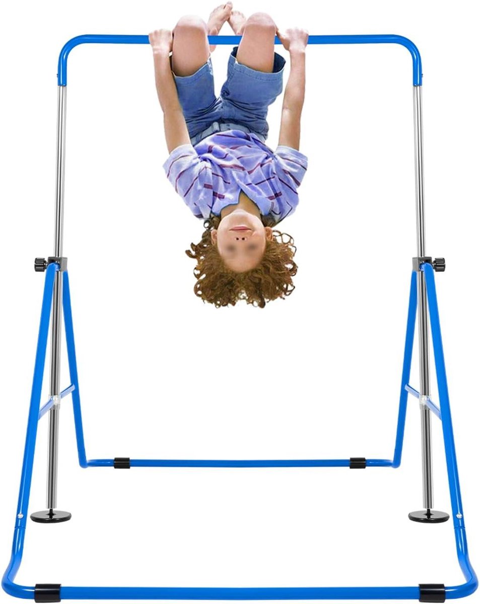 Gymnastiekrek Kinderen - Turnstang Thuis - Kracht Trainen - In Hoogte Verstelbaar - Tot 150 kg - Blauw