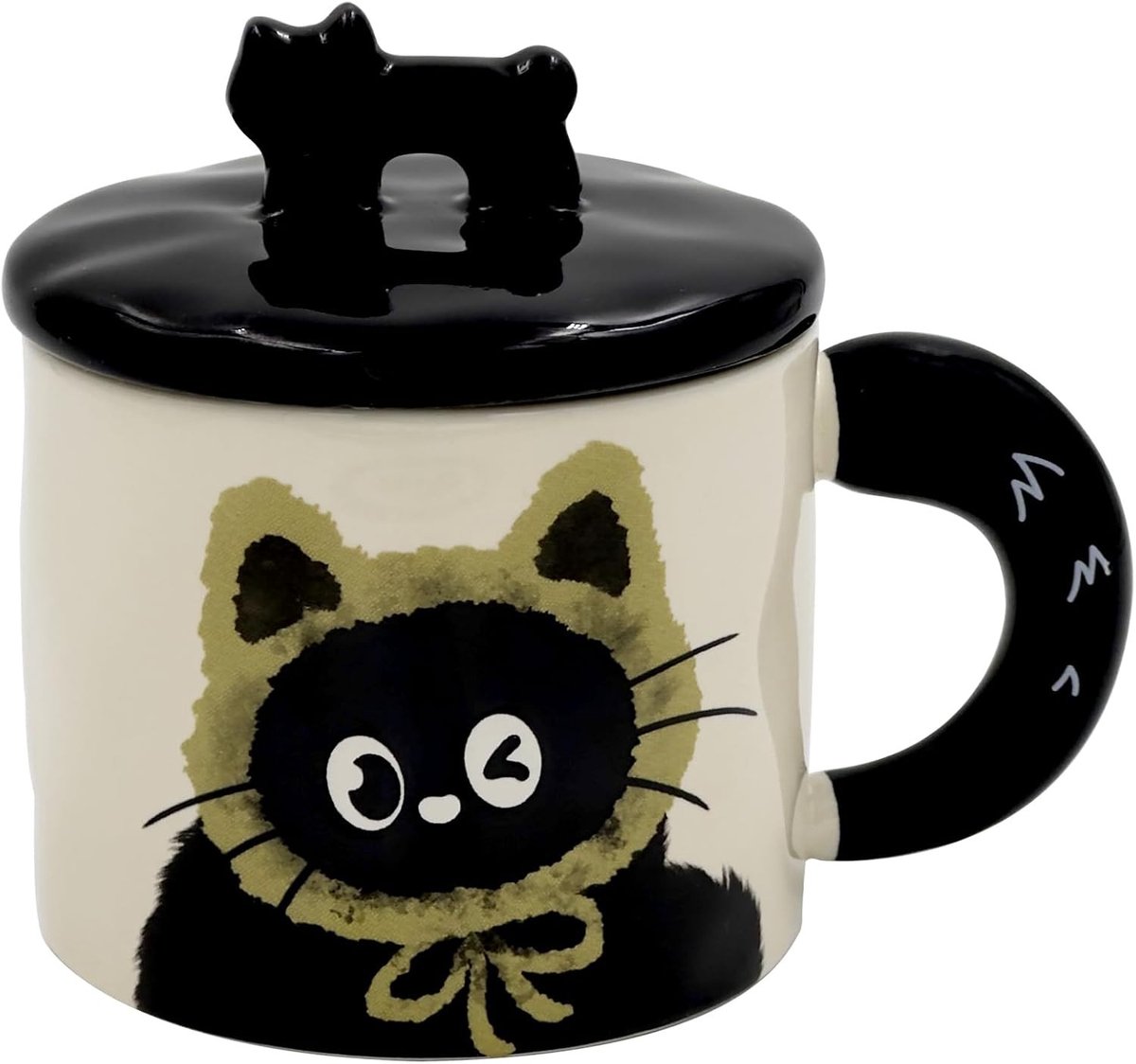 Keramische Mok met Deksel - Lichtblauw - 400 ml - Hittebestendig Porselein - Voor Koffie en Thee