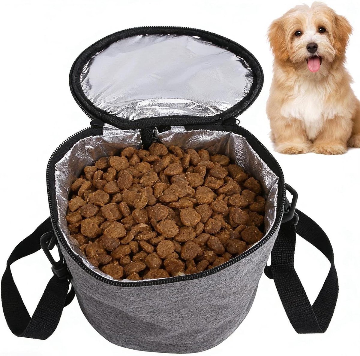 Trainings Snacktas - Honden Treat Pouch - Hondentraining Buiten - Gemakkelijk Toegankelijk - 18x15cm - Zwart