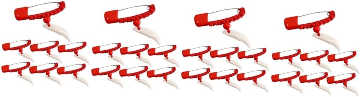 Veiligheidsspelden - Kledingknopjes Speldjes - Knutselen Stoffen Vastzetten - Roestvrij Staal - 5x4cm 32 Stuks - Rood