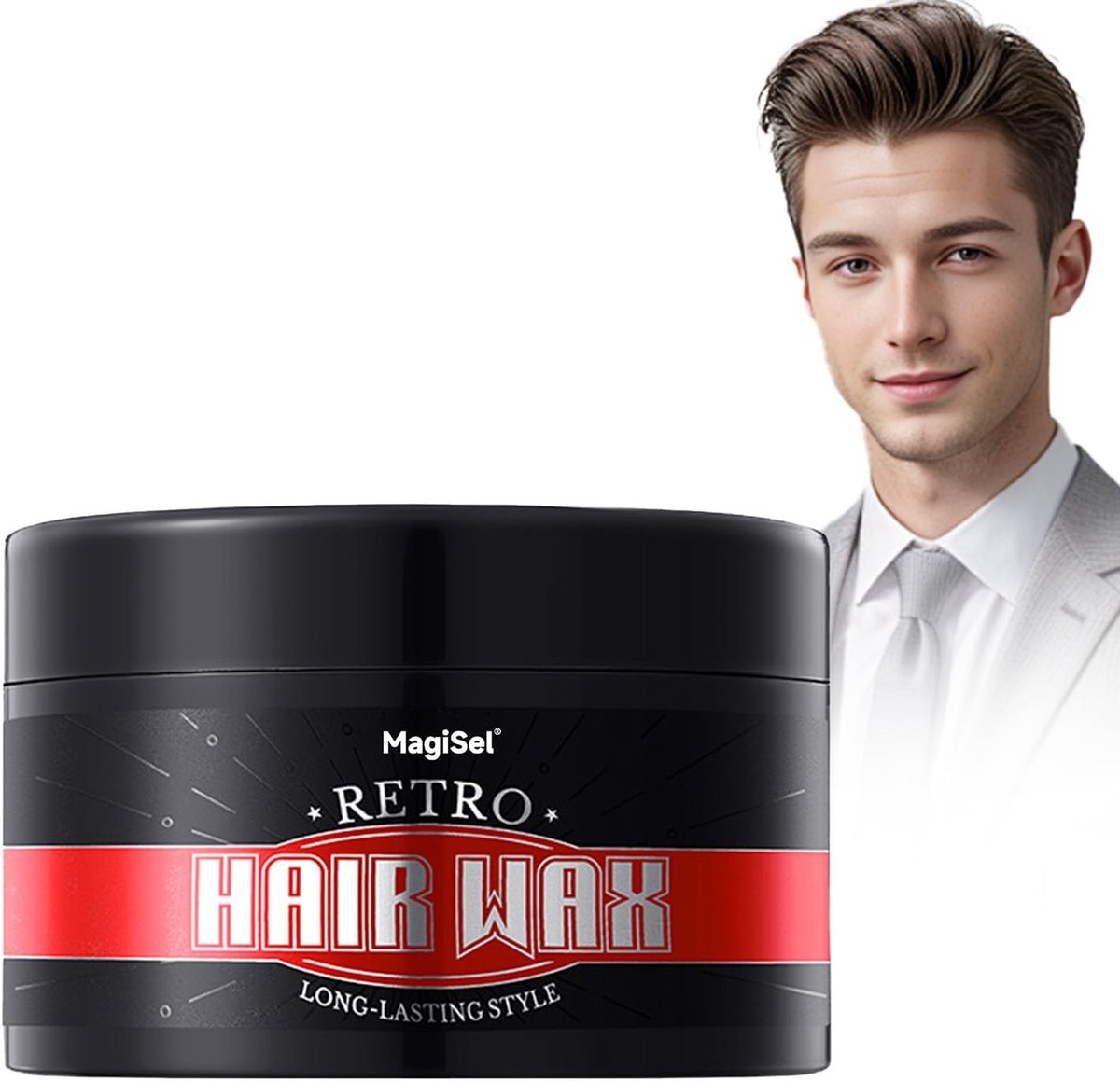 Haarstyling Wax voor Mannen, Sterke Grip en Professionele Afwerking, Geschikt voor Alle Haartypes, 100 g