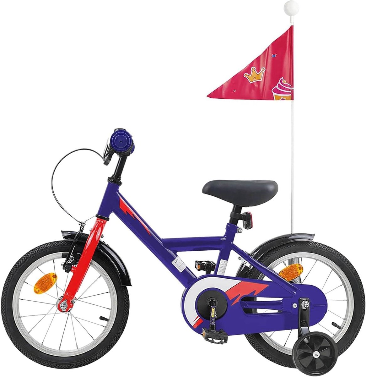 Kinderfiets 16 Inch Jeugdfiets Peuterfiets Buiten Spelen Verstelbaar Zadel Handvatten 16 Inch Wielmaat Donkerblauw