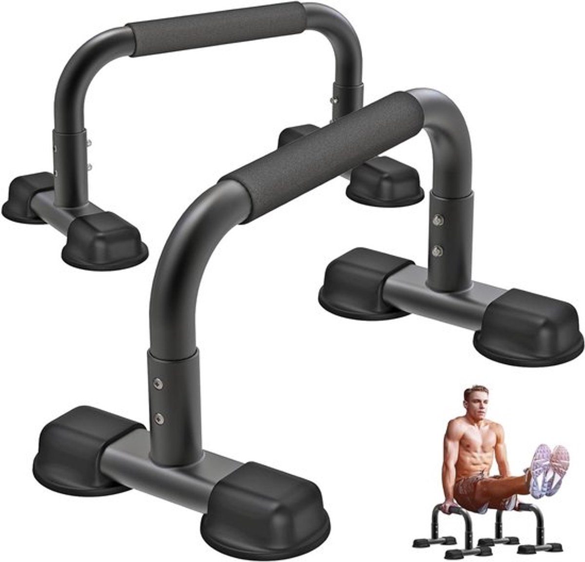 Stabiele Push Up Bars met Houten Handgrepen voor Calisthenics, Handstand, L-Sit en Krachttraining, Geschikt voor Binnen en Buiten, 30 cm Hoog