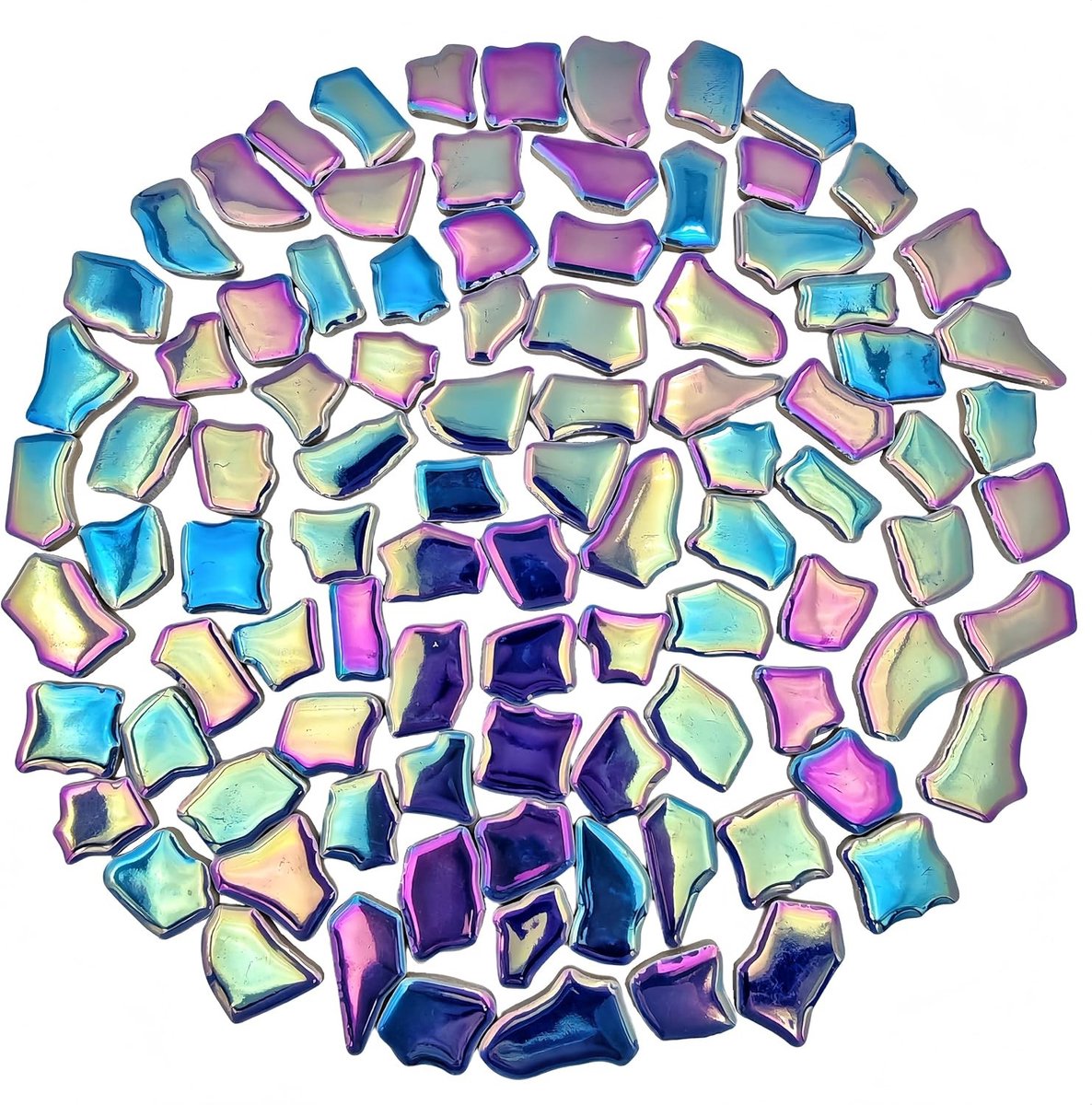 Keramische Mozaïektegels - Iriserend Koningsblauw - 1,7 cm - 3,9 cm - Voor Doe-Het-Zelf Ambachten en Woondecoratie