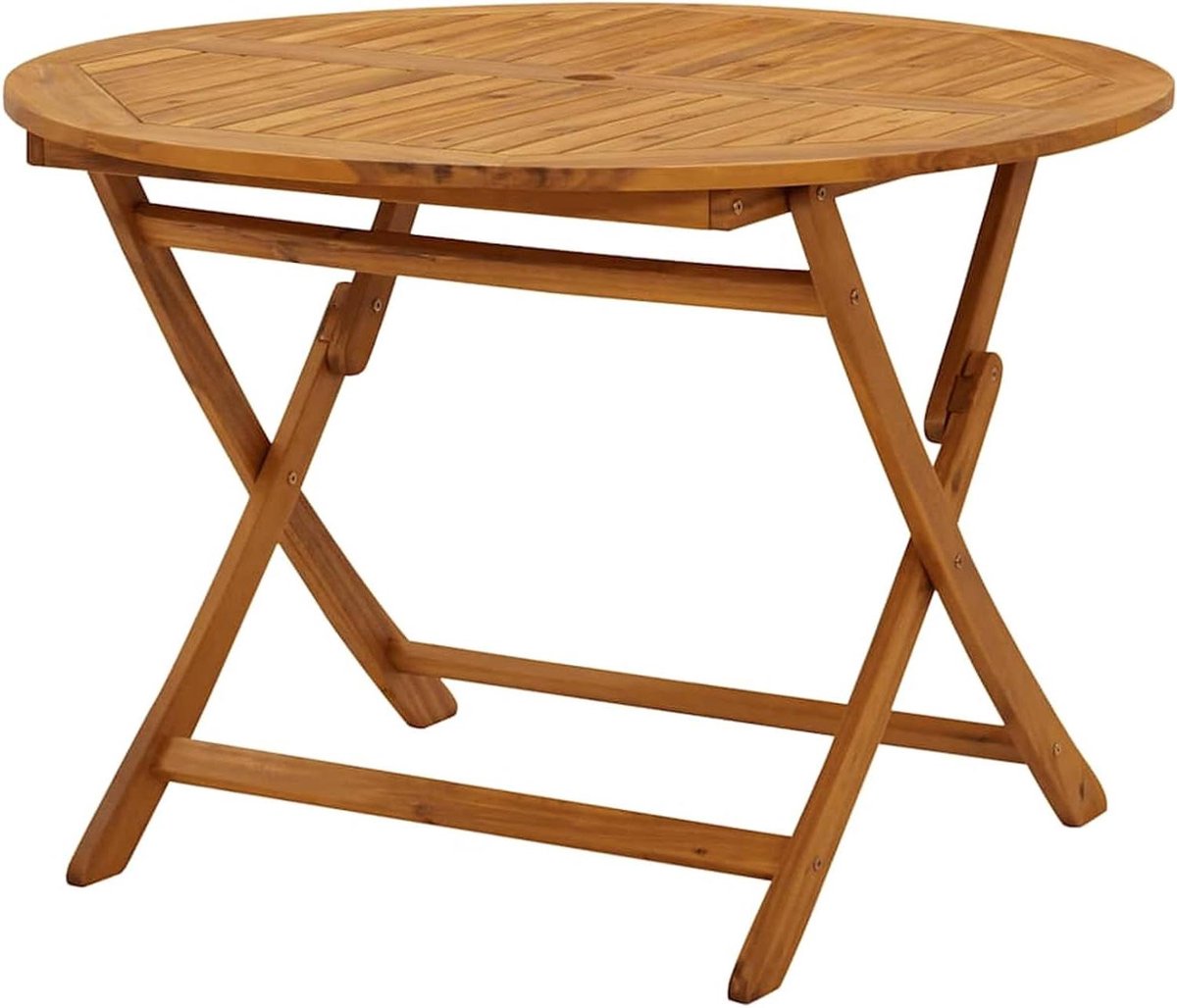 Inklapbare tuintafel - Balkontafel eettafel - Buiten eten - Massief acaciahout - 110 cm - Natuurlijk