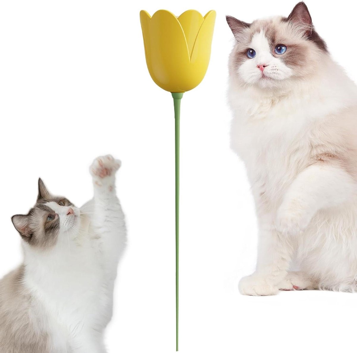Interactief Kattenspeelgoed - Toverstaf Kat - Verveling Bestrijden - Automatische Rotatie - 74 gram - Geel