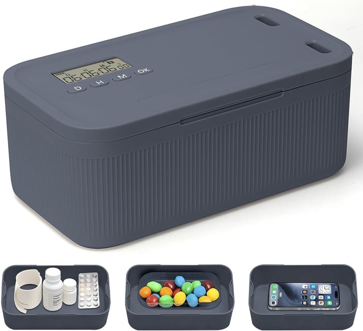 SnelShoppen - Time Lock Box, Mobiele Telefoon Kluis met Tijdslot, Afsluitbare Box voor Snacks en Persoonlijke Voorwerpen, Verbeter Concentratie en Pro