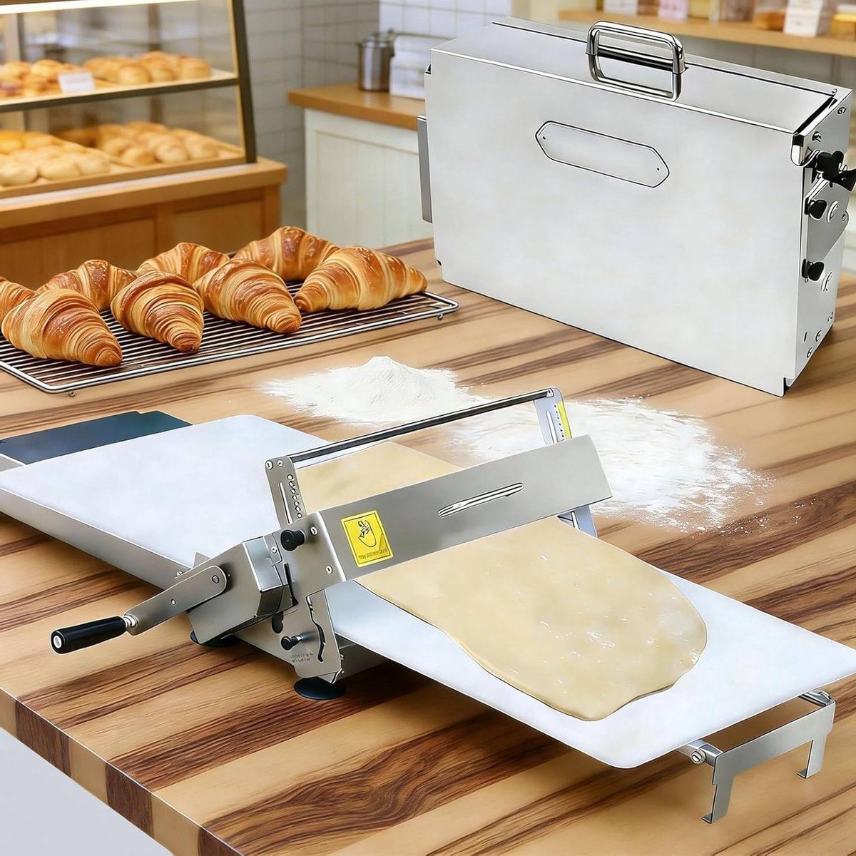 Deegroller Machine - Deegveller - Huis bakkerij - Verstelbare dikte - 55 standen - Zilver