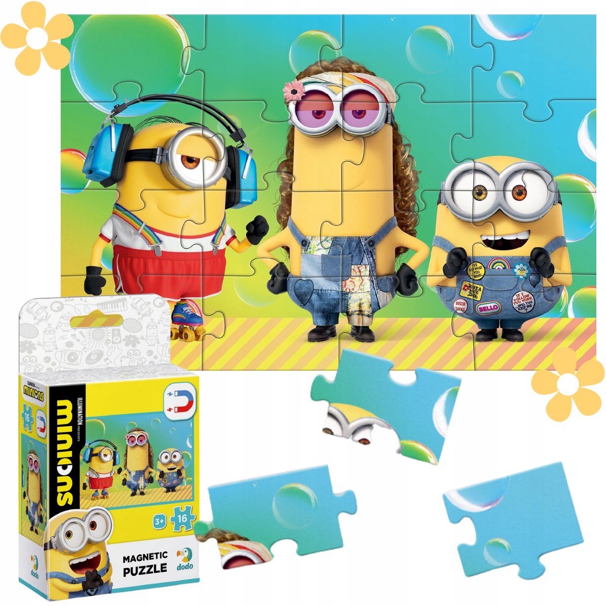 Minions Magnetische Puzzel - 16 Kleurrijke Stukjes