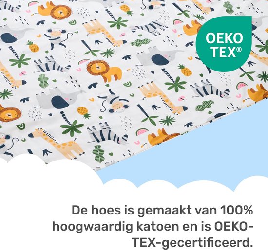 Kinderverzwaringsdeken Overtrek - Wisselhoes Dekbed - Hygiënisch Slapen - 100% Katoen - 104x150 cm - Safari — afbeelding 4