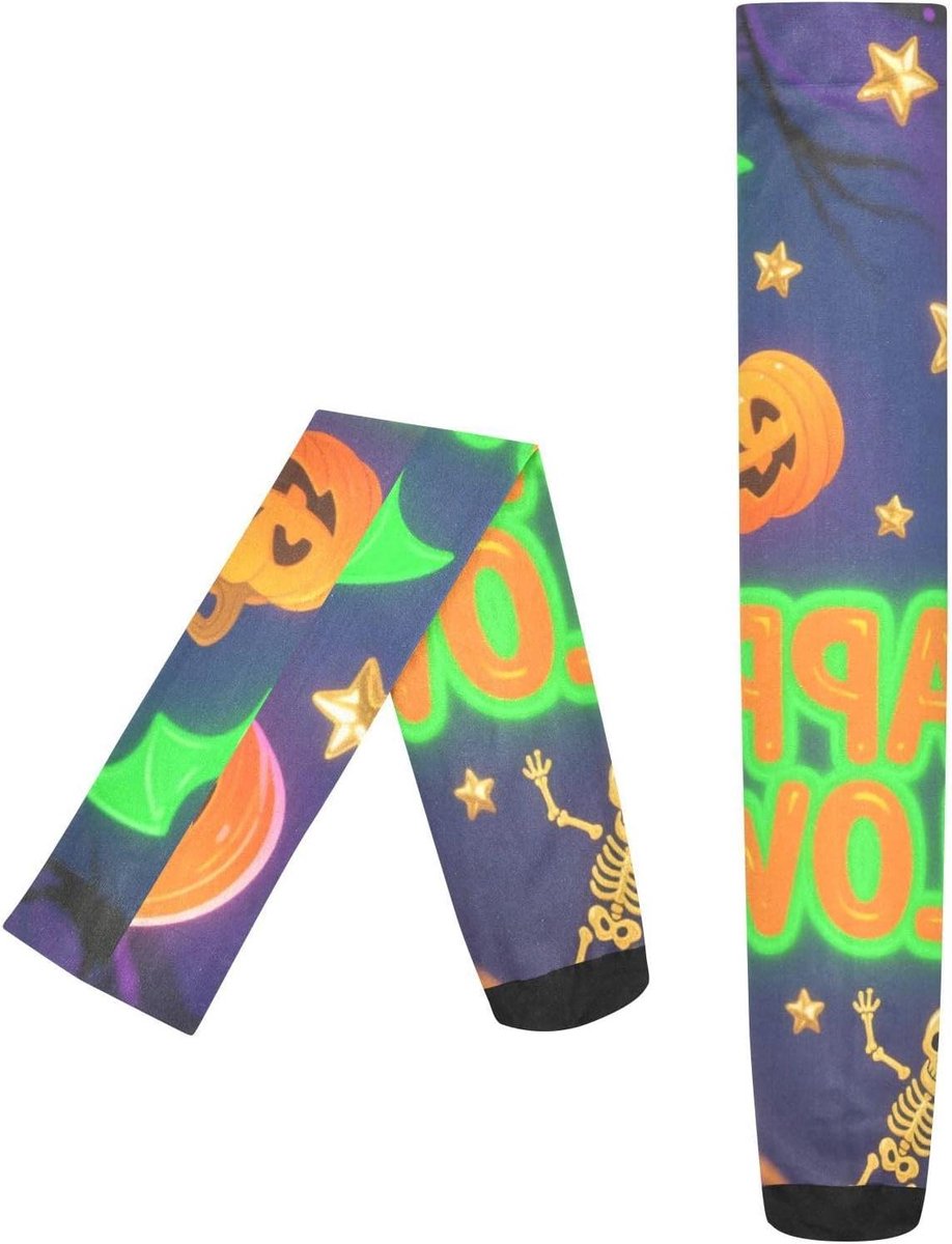 Dijhoge Sokken - Lange Laarzenkousen - Dagelijks Gebruik - Goede Elasticiteit - 4 x 23 inch - Neon Bat Kleurrijk