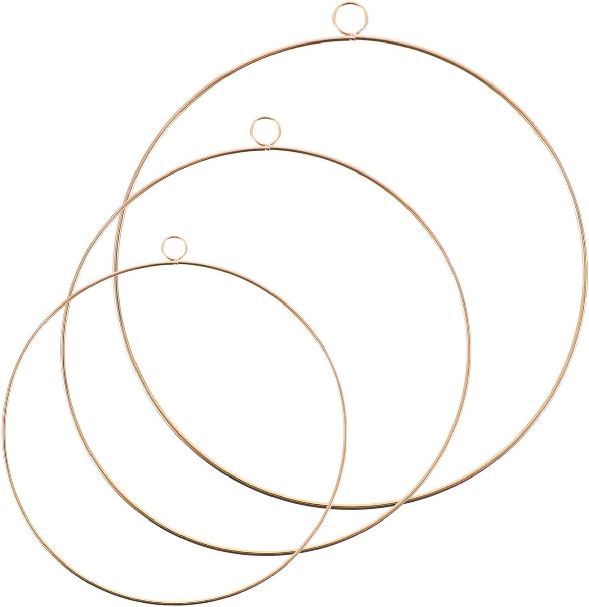 Metalen Versierringen - Ambachtelijke Hoepels - DIY Knutselen - Set van 3 - 25 cm - Goud