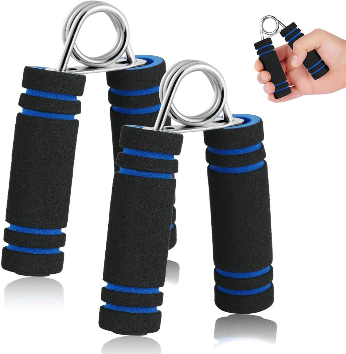 Gripkracht Trainer Set van 2, Handtrainer met Antislip Handgrepen (Rood)