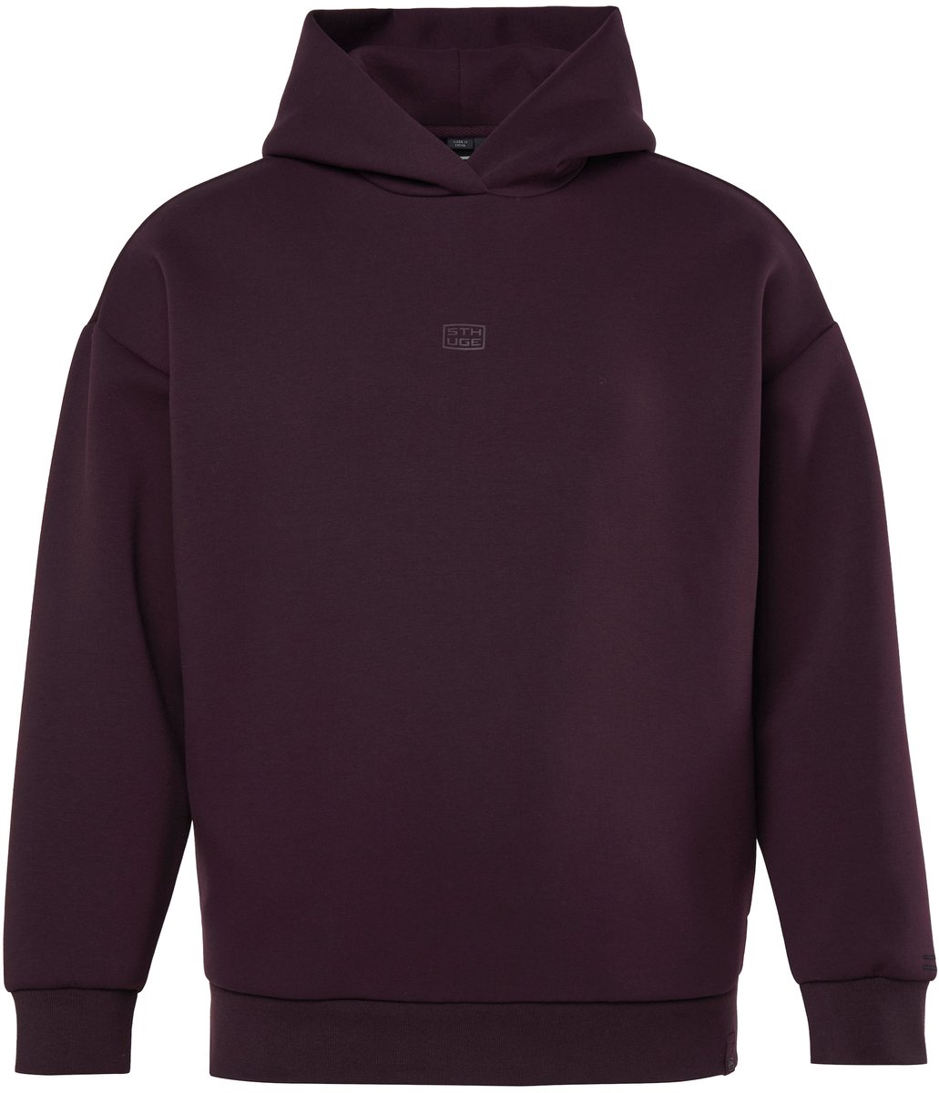 STHUGE - Heren - Hoodie trui met capuchon - Aubergine - Maat L