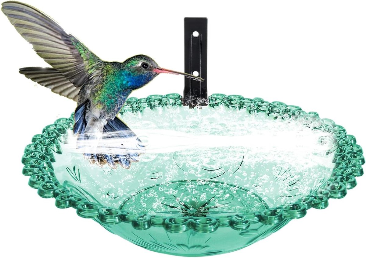Vogelbad voor buiten - Hangend badje - Vogels voeren - Bloemvormig design - 25 cm breed - Blauw