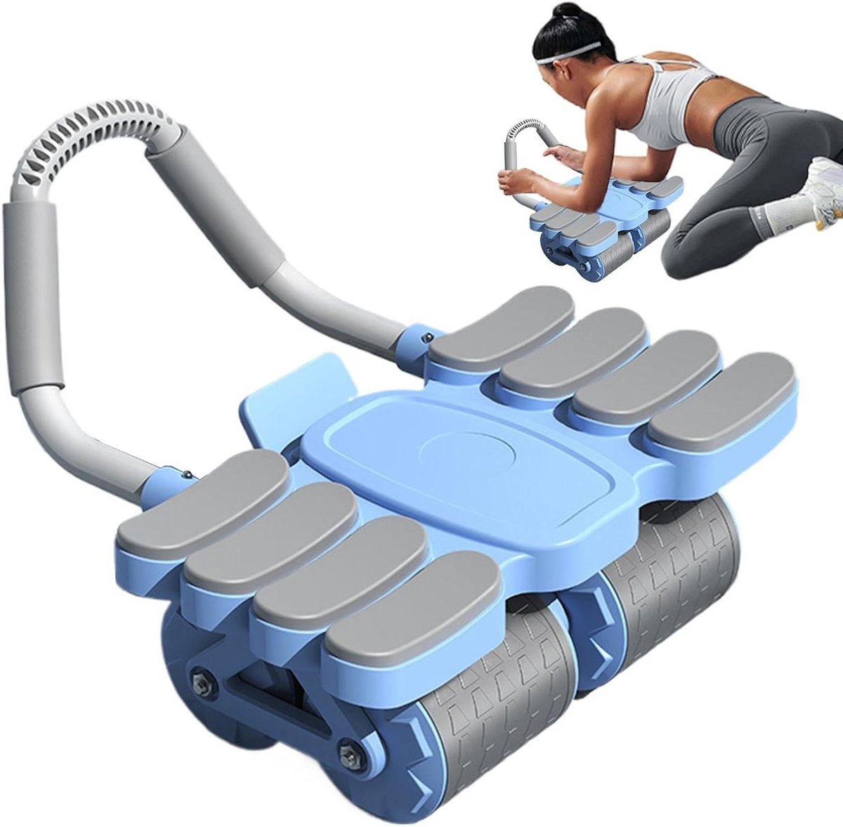 Buikspierroller - AB Roller - Core Training - Automatische Rebound - 42x36x24cm - Blauw