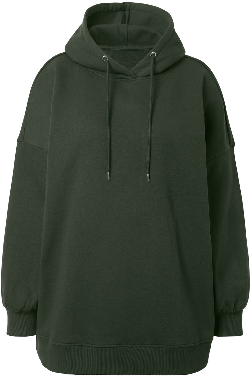 Studio Untold - Dames - Hoodie oversized model capuchon - Donkerolijf - Maat 42+