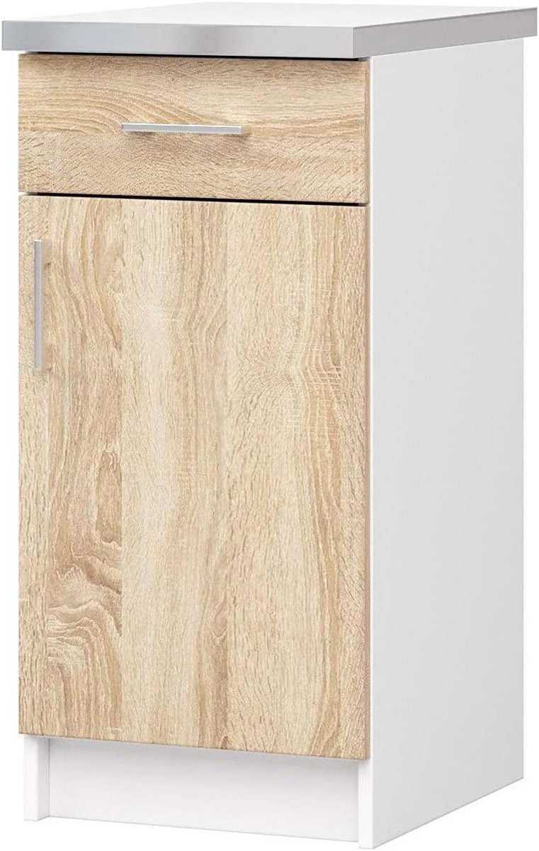 Keukenkast - Opbergkast Keuken - Keuken Organiseren - Duurzaam Design - 82 x 40 cm - Wit Sonoma Eiken