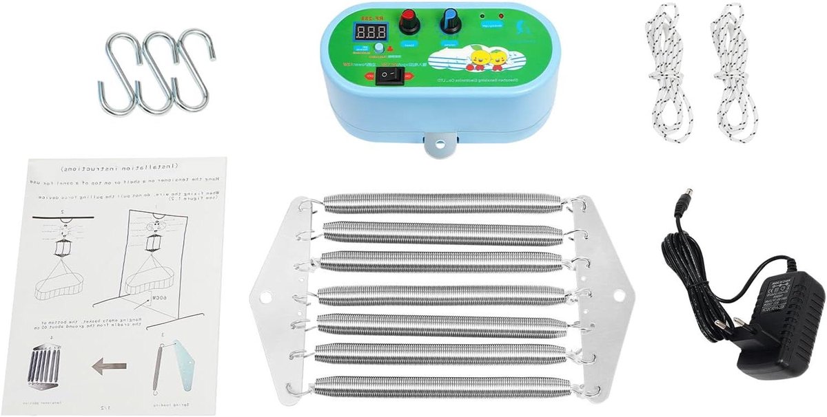 Baby Schommel Besturing - Elektrische Babywieger - Baby Kalmeren - 10 Snelheidsniveaus - Tot 20 kg - Zilver Groen