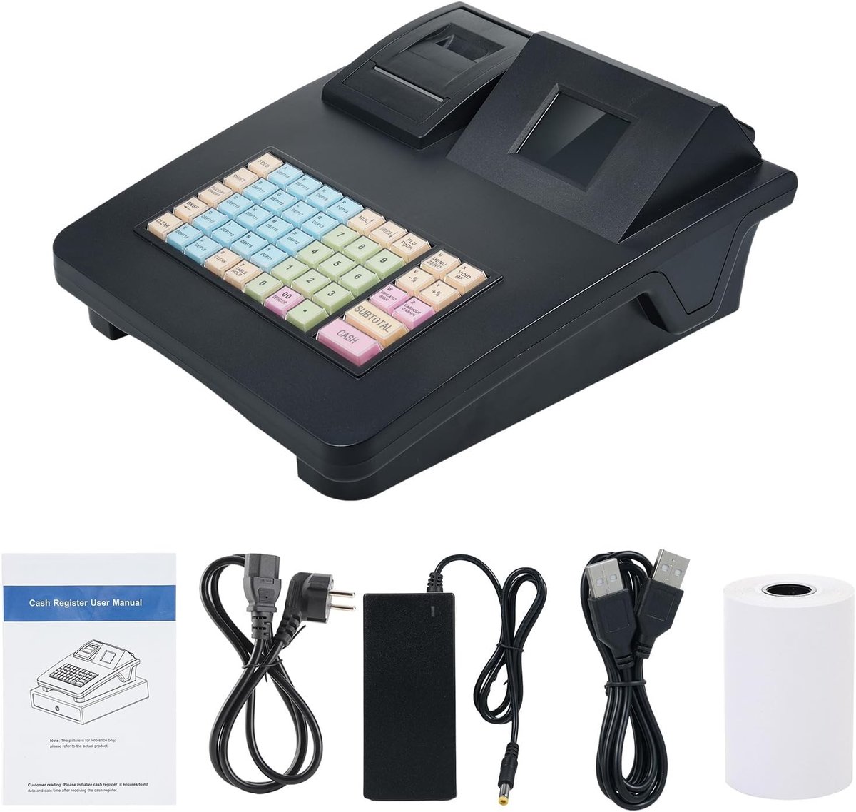 Elektronische kassa met 48 toetsen en 2.8 inch kleurenscherm | Thermische printer 58mm, USB en RS232 aansluiting voor winkel, café en restaurantgebruik