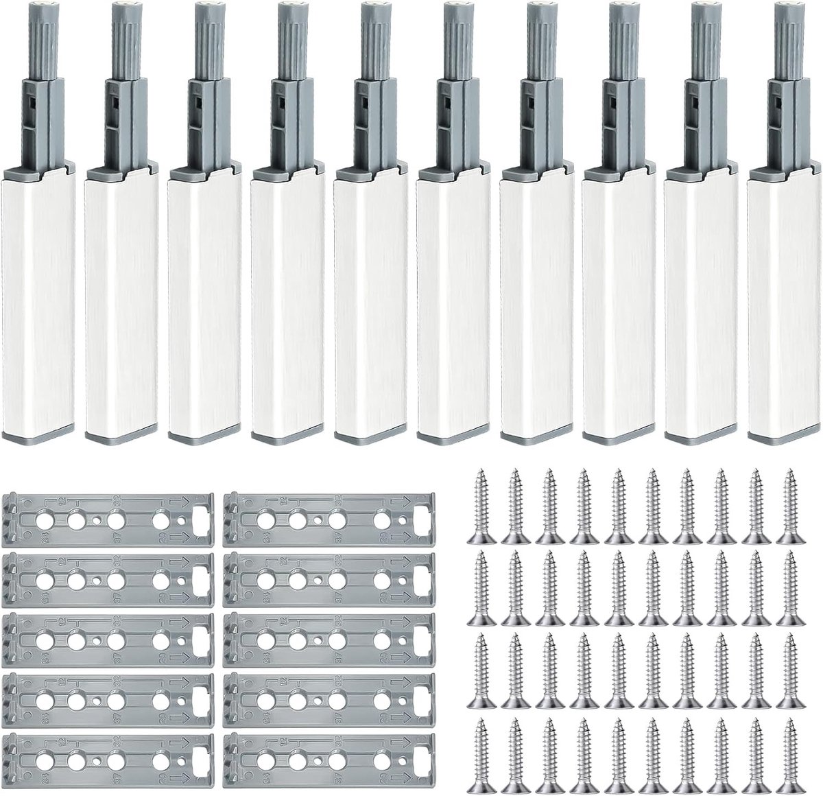 10 Stuks Druk om te Openen Deuropeners, Magnetische Drukdeuropeners voor Kasten, Lade, Meubels en Dressoirs