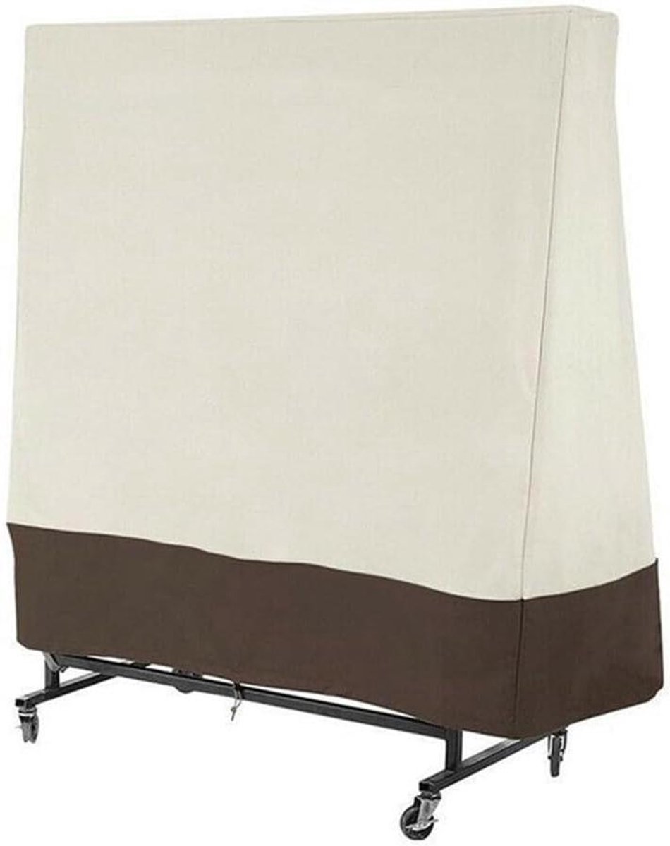 Tafeltennistafelhoes - Buitentafelhoes - Tafel Beschermen - Waterdicht Ventilatiesysteem - 36x85x160 cm - Beige Koffie
