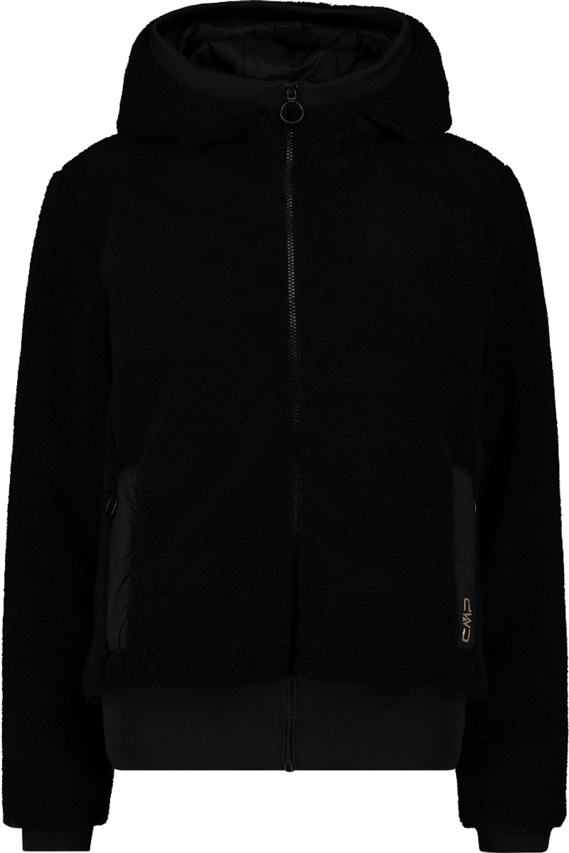 Dames fleece met vaste capuchon CMP Teddy Zwart