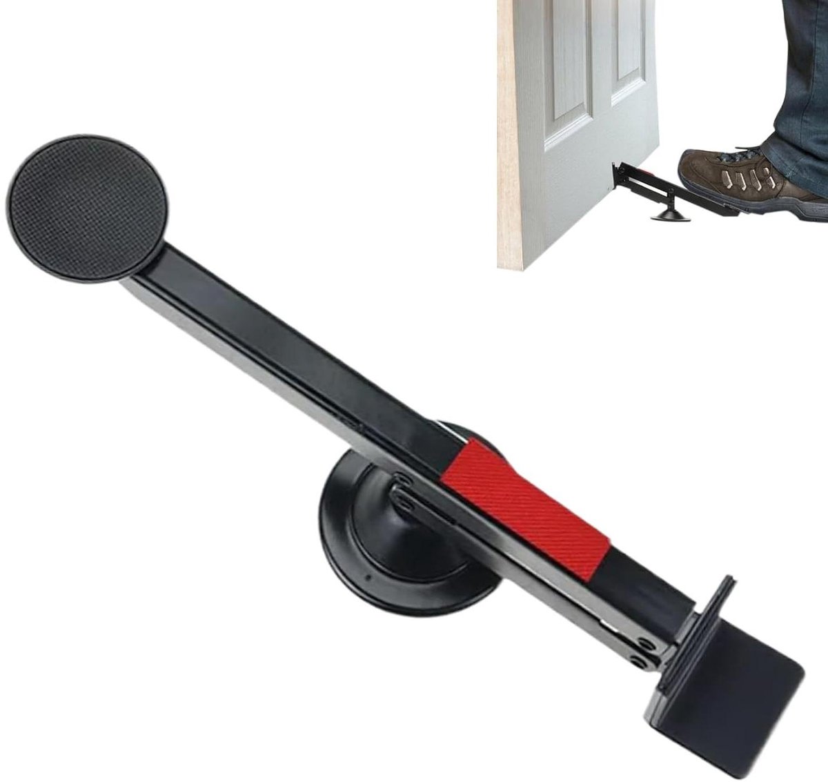 Deurlifter - Ondersteuningsgereedschap - Deuren Plaatsen - Voetbediend en Draaibaar - 33 cm - Zwart
