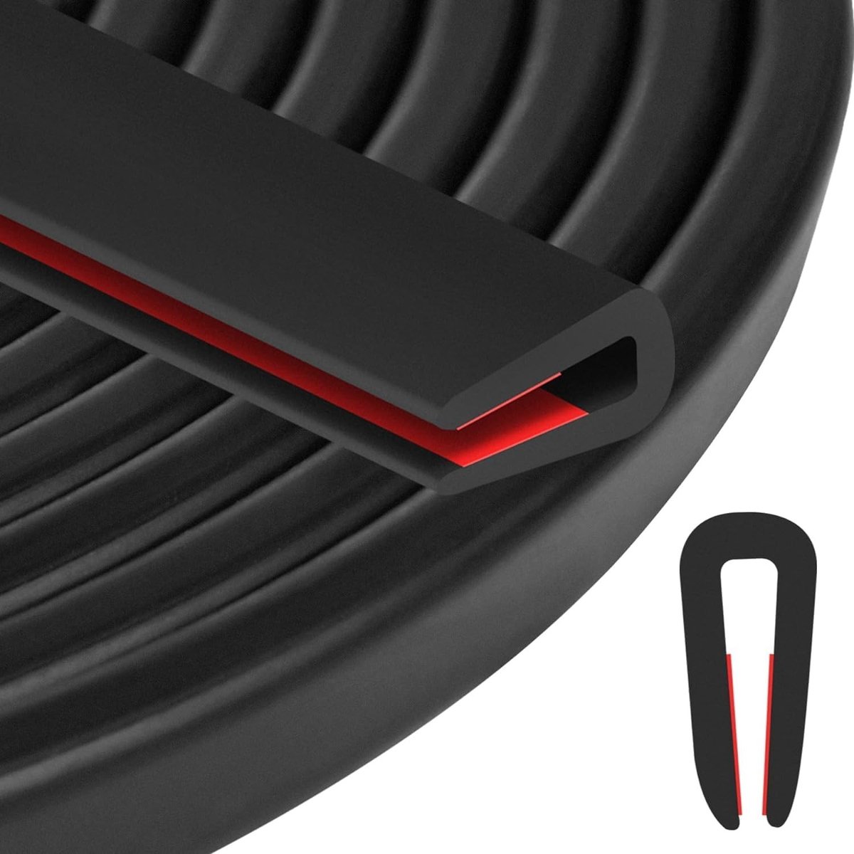 Allecta - Rubberen Randbeschermprofiel EPDM voor Autodeuren, Ramen, Metalen Platen, Glasplaten 6 mm x 6 m